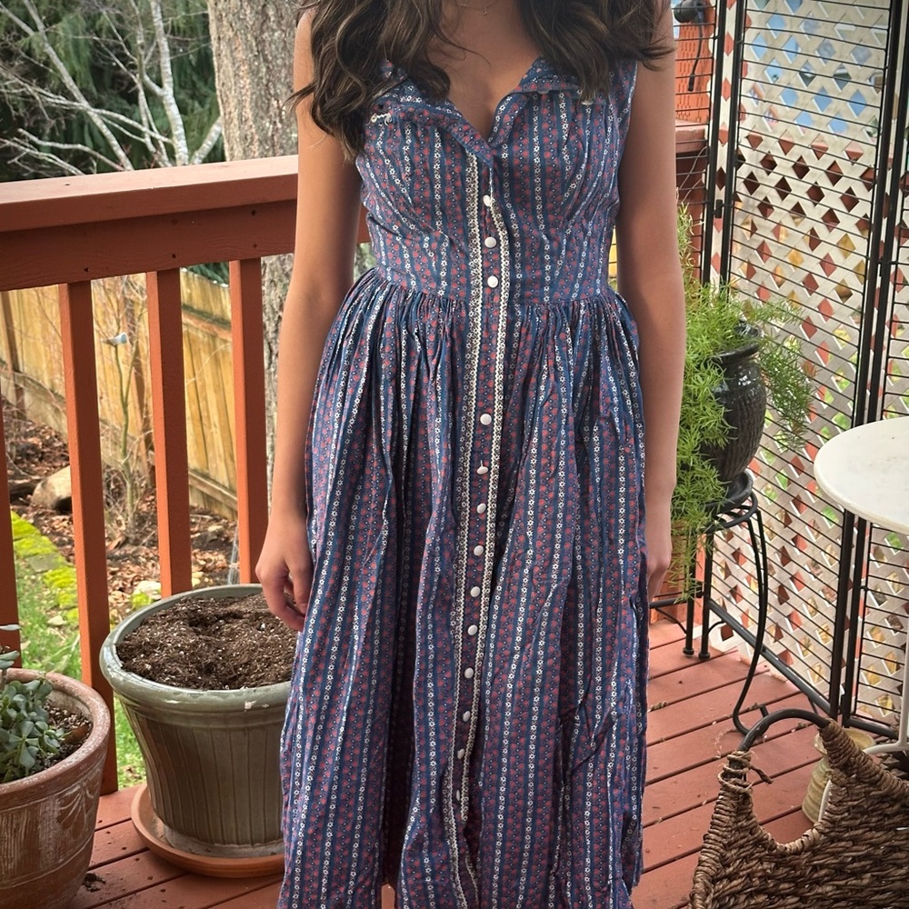 Lanz Originals Vintage Blue Patterned Dress